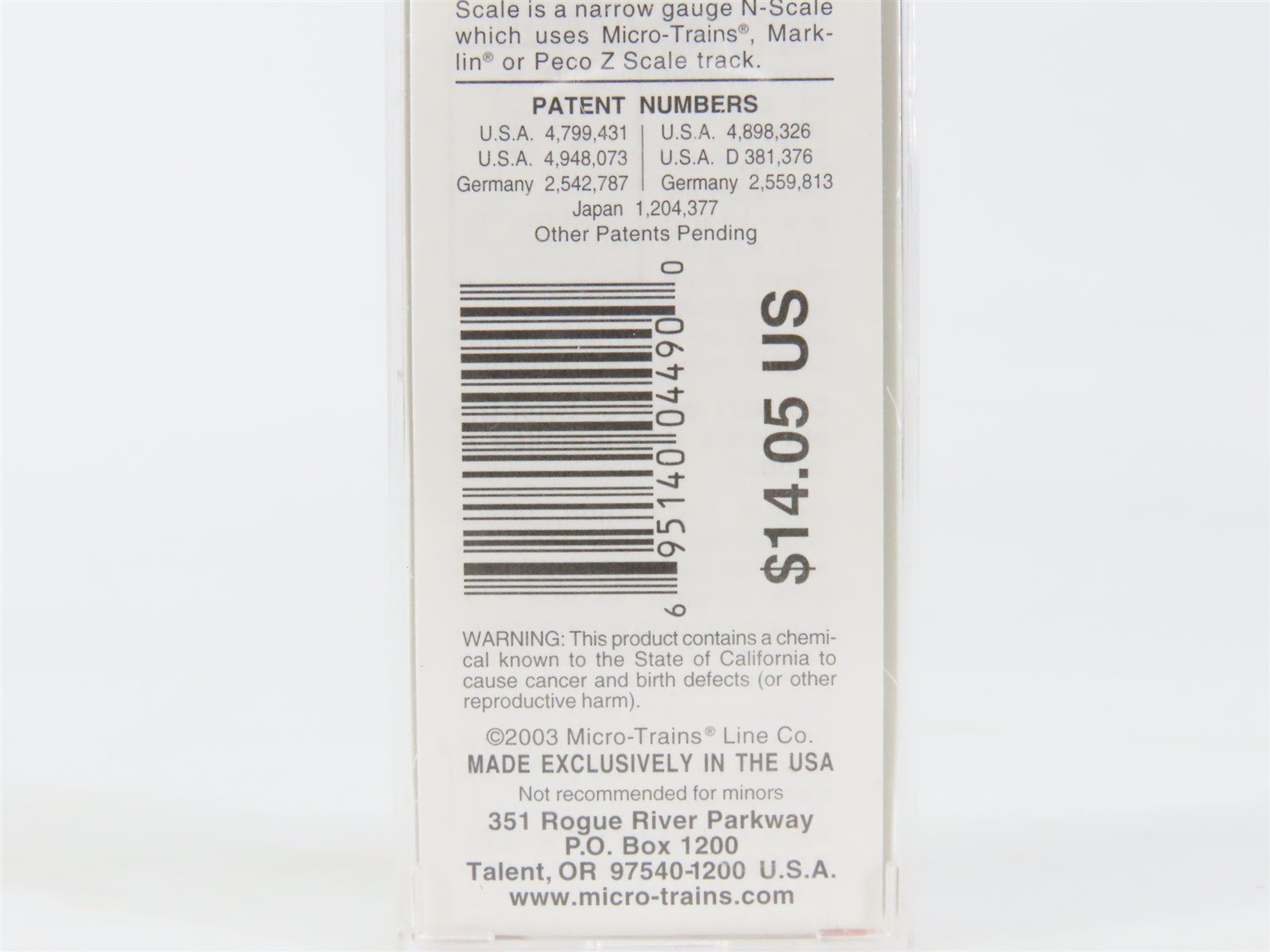 Nn3 Scale Micro-Trains MTL 15118 Pacific Coast 30' Wood Boxcar #1508