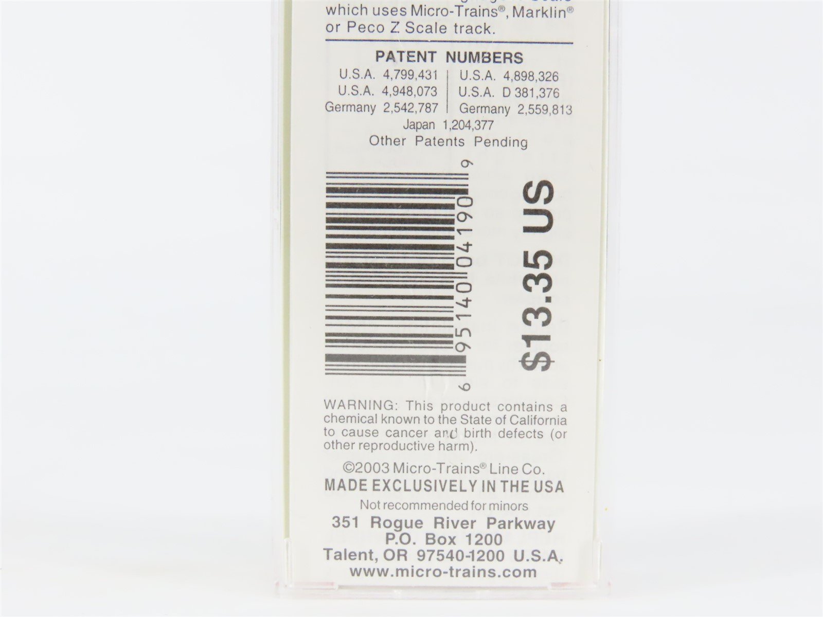 Nn3 Micro-Trains MTL 15115 SR&RL Sandy River & Rangeley Lake 30' Boxcar #73