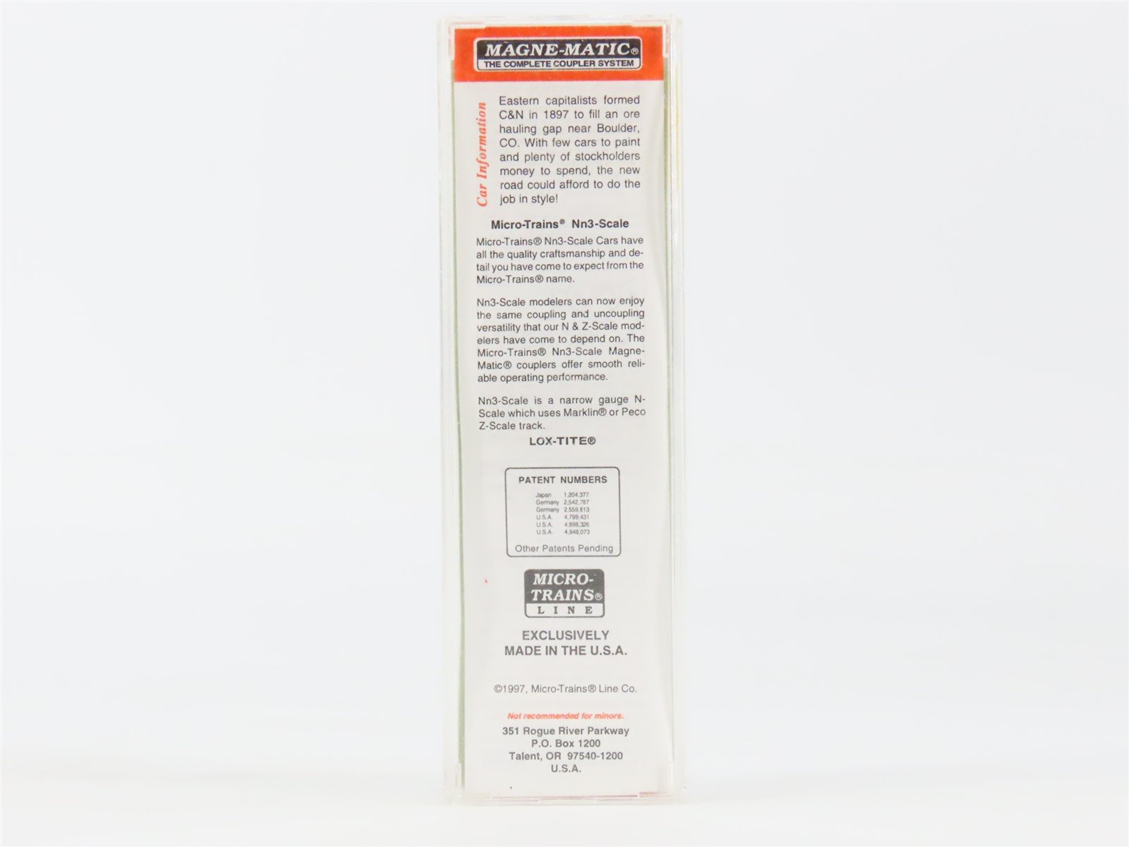 Nn3 Scale Micro-Trains MTL 15205 Colorado & Northwestern Gondola #228