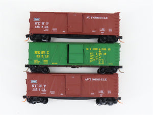 LOT of 3 N Scale Kadee Micro-Trains MTL Atlas SL-SF/M&STL Single Door Box Cars