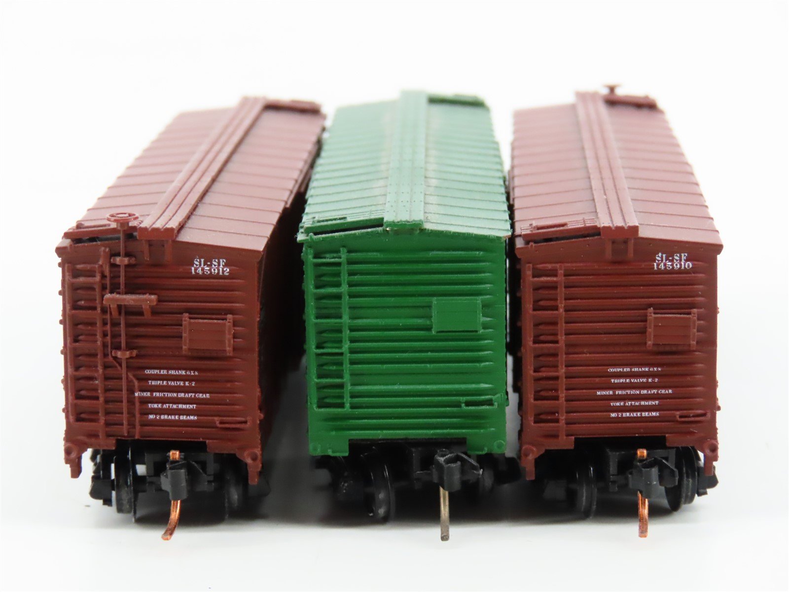 LOT of 3 N Scale Kadee Micro-Trains MTL Atlas SL-SF/M&STL Single Door Box Cars
