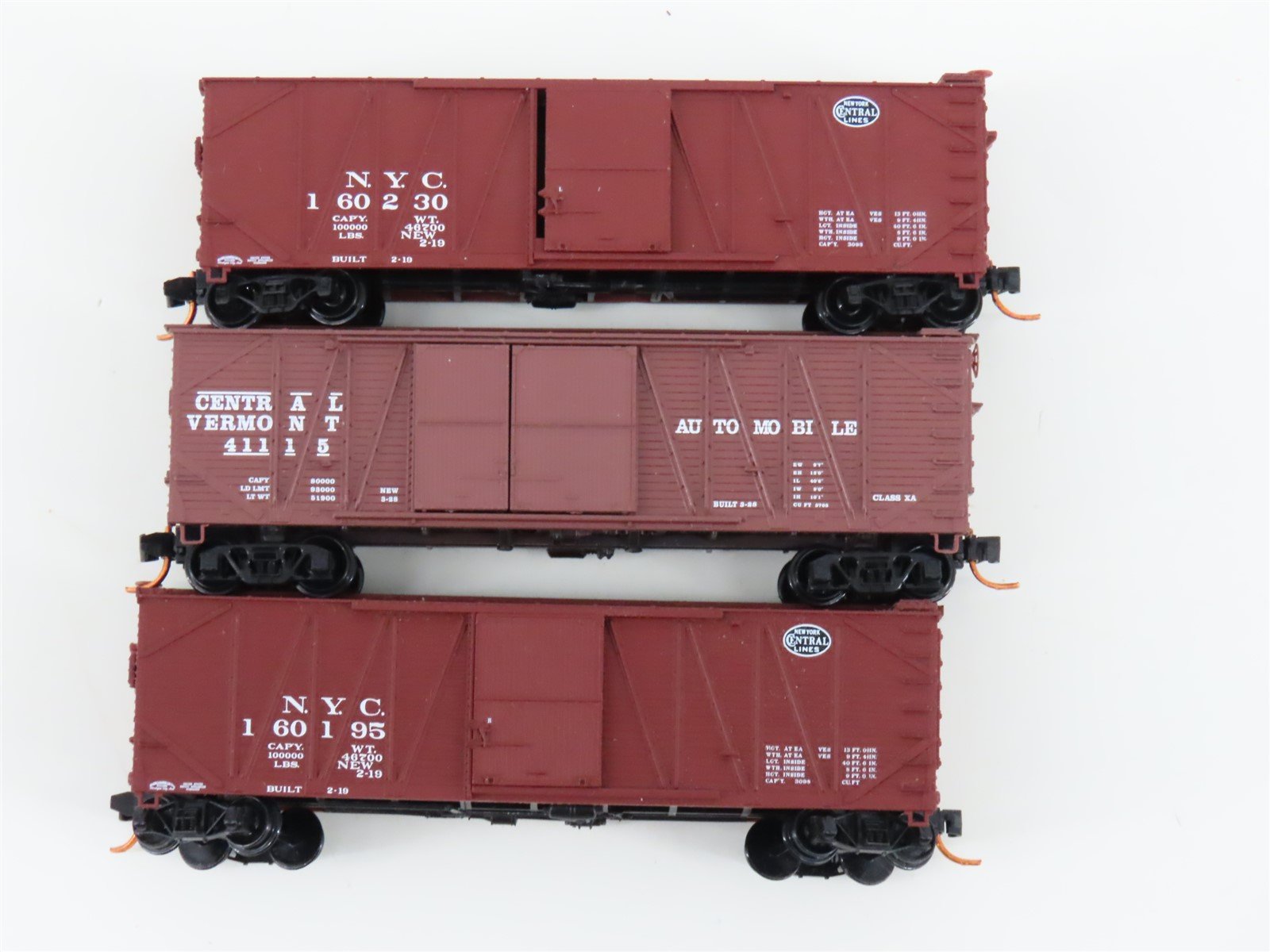 LOT of 3 N Scale Micro-Trains MTL & Atlas NYC/CV Railroad Box Cars
