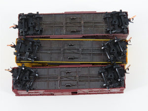 LOT of 3 N Scale Micro-Trains MTL MKT/CB&Q/MILW Railroad Stock Cars