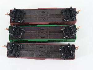 LOT of 3 N Scale Micro-Trains MTL WP/CB&Q/ATSF Railroad Stock Cars