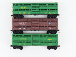 LOT of 3 N Scale Micro-Trains MTL ATSF Santa Fe Railroad Stock Cars