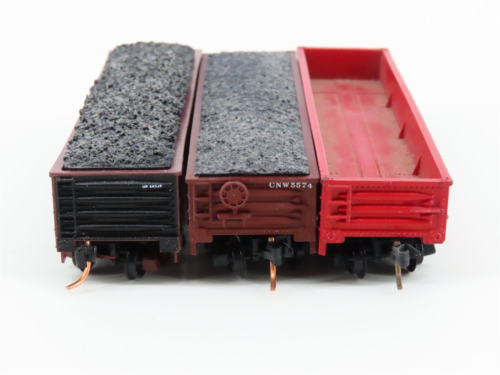 LOT of 3 N Scale Trix/Atlas/Micro-Trains CNW-UP-CBQ Gondola Cars