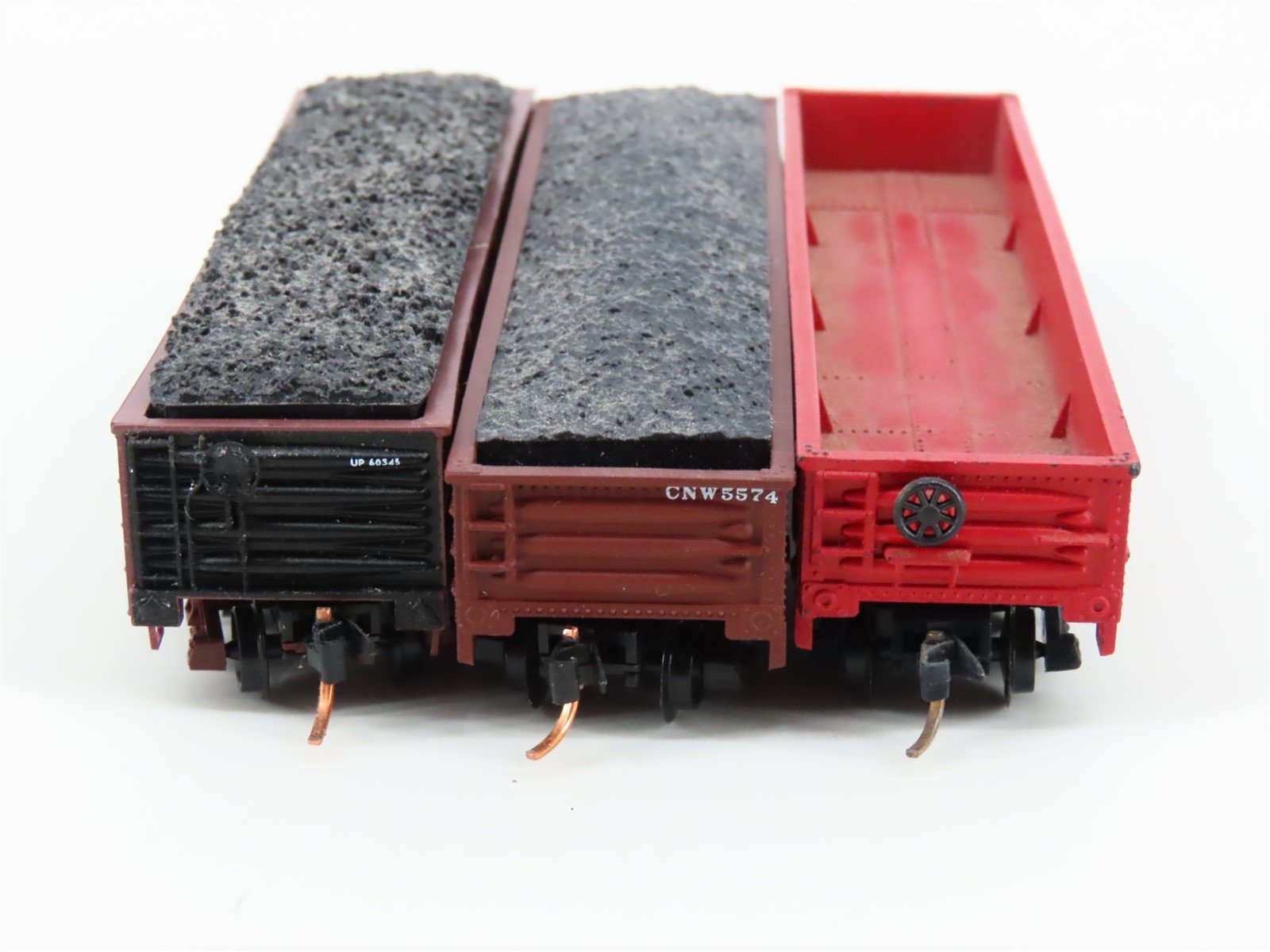 LOT of 3 N Scale Trix/Atlas/Micro-Trains CNW-UP-CBQ Gondola Cars