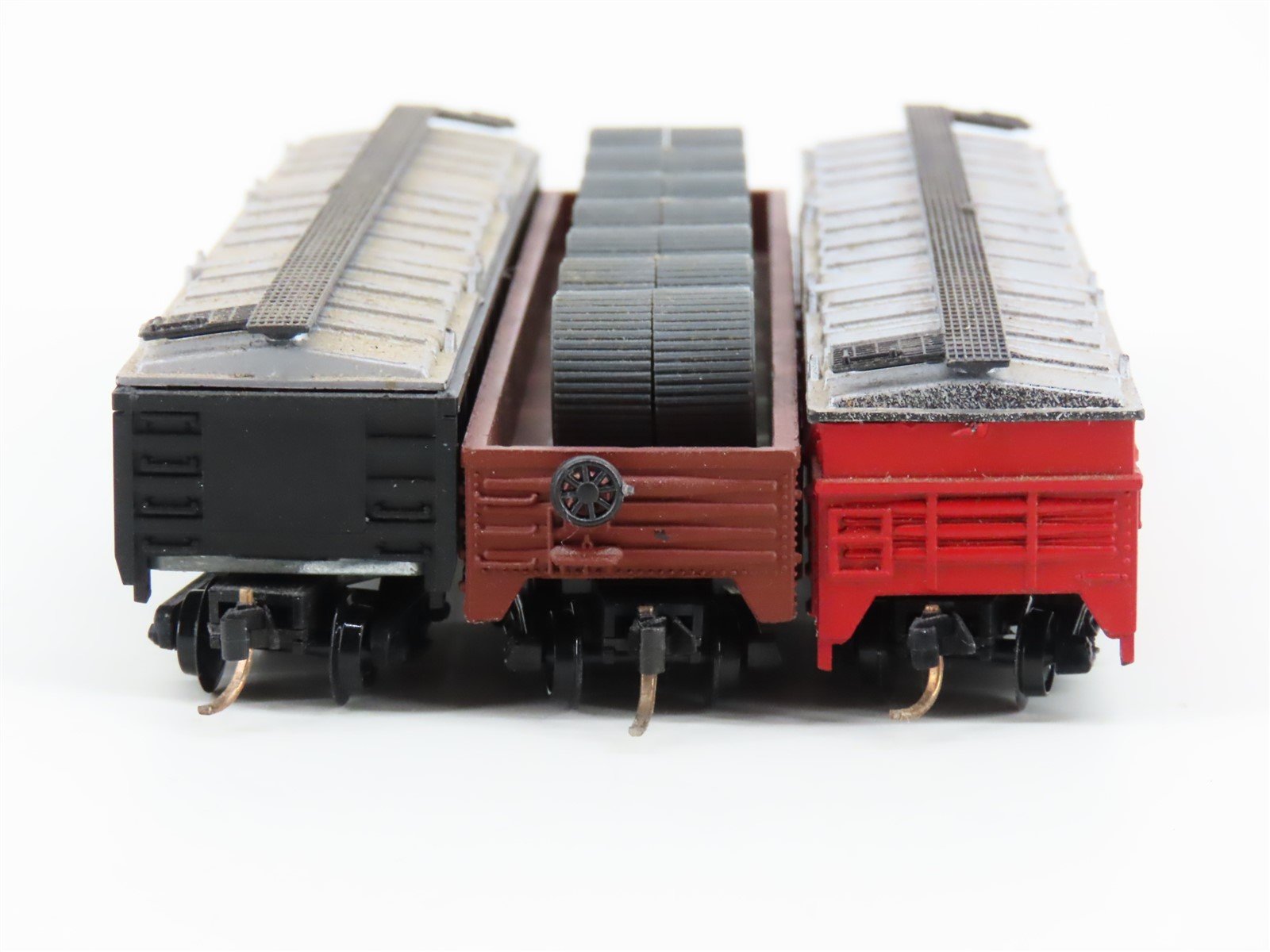 LOT of 3 N Scale Trix/AHM CNW-CBQ Railway Gondola Cars