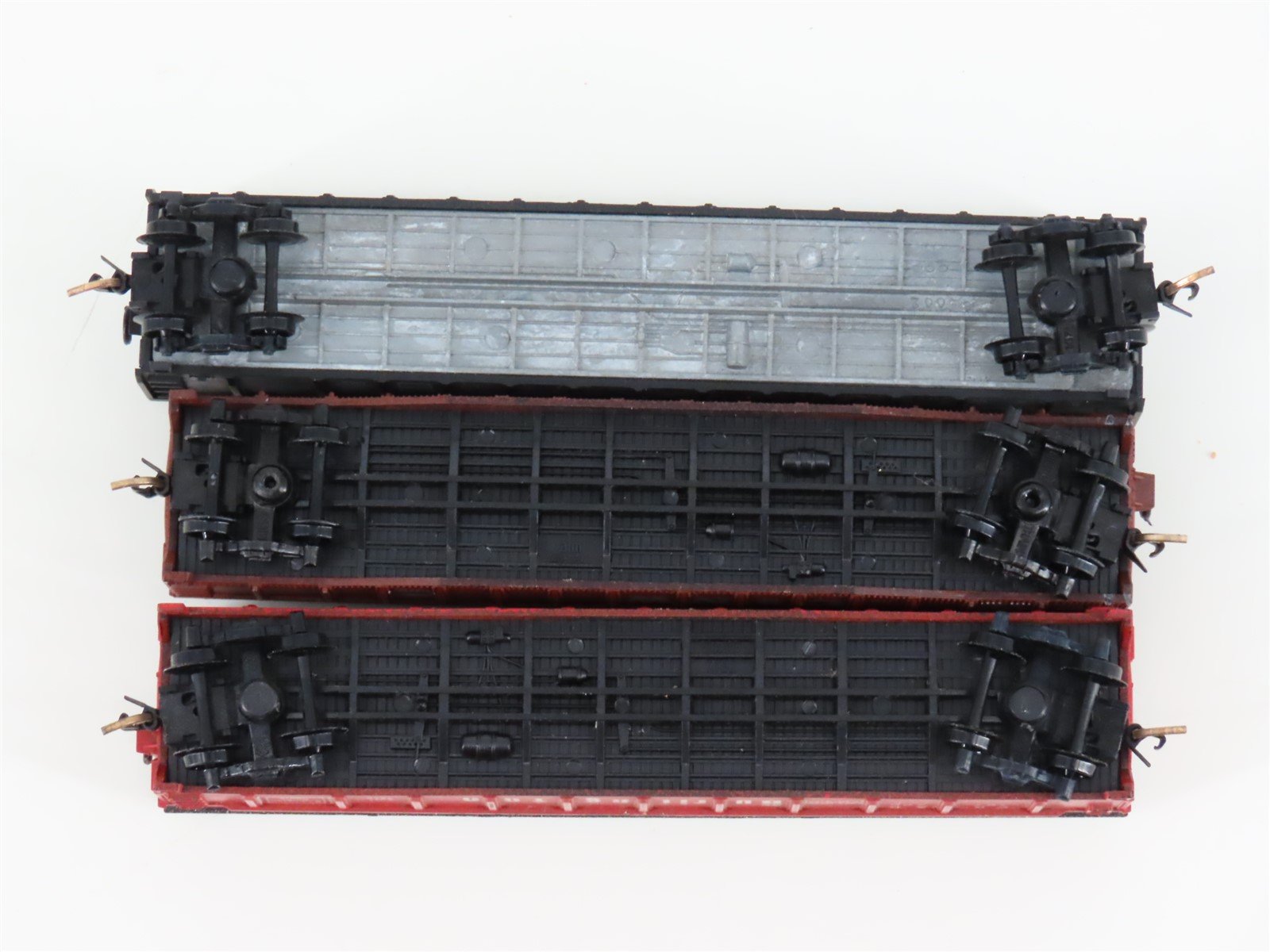 LOT of 3 N Scale Trix/AHM CNW-CBQ Railway Gondola Cars