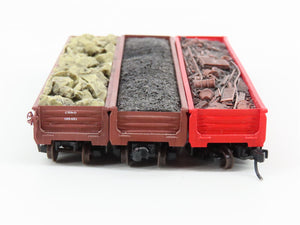 LOT of 3 N Scale Micro-Trains MTL CBQ Burlington Gondola Cars w/Loads
