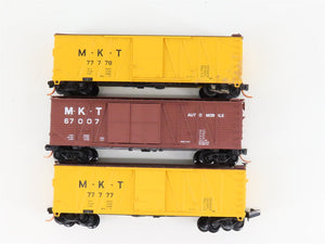 LOT of 3 N Scale Atlas MKT Missouri Kansas Texas 40' Woodside Boxcars