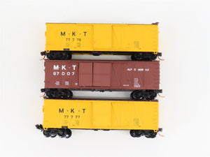 LOT of 3 N Scale Atlas MKT Missouri Kansas Texas 40' Woodside Boxcars