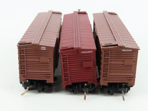 LOT of 3 N Scale Micro-Trains MTL/Atlas CBQ Burlington 40' Woodside Boxcars
