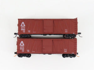 LOT of 2 N Scale Atlas RFP Railway 40' Woodside Boxcars