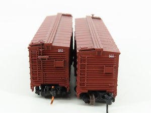 LOT of 2 N Scale Atlas RFP Railway 40' Woodside Boxcars