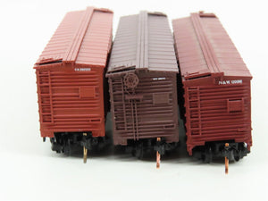 LOT of 3 N Scale Micro-Trains/Atlas CN/N&W/WP Railways 40' Woodside Boxcars