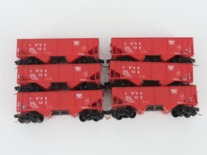 LOT of 6 N Scale Micro-Trains MTL CB&Q Burlington Route 2-Bay Open Hoppers