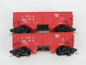 LOT of 6 N Scale Micro-Trains MTL CB&Q Burlington Route 2-Bay Open Hoppers