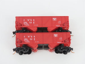 LOT of 6 N Scale Micro-Trains MTL CB&Q Burlington Route 2-Bay Open Hoppers