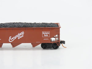 LOT of 2 N Scale Bluford Shops CB&Q Burlington Route 3-Bay Open Hoppers