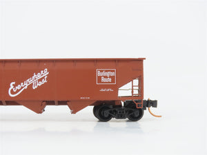 LOT of 2 N Scale Bluford Shops CB&Q Burlington Route 3-Bay Open Hoppers