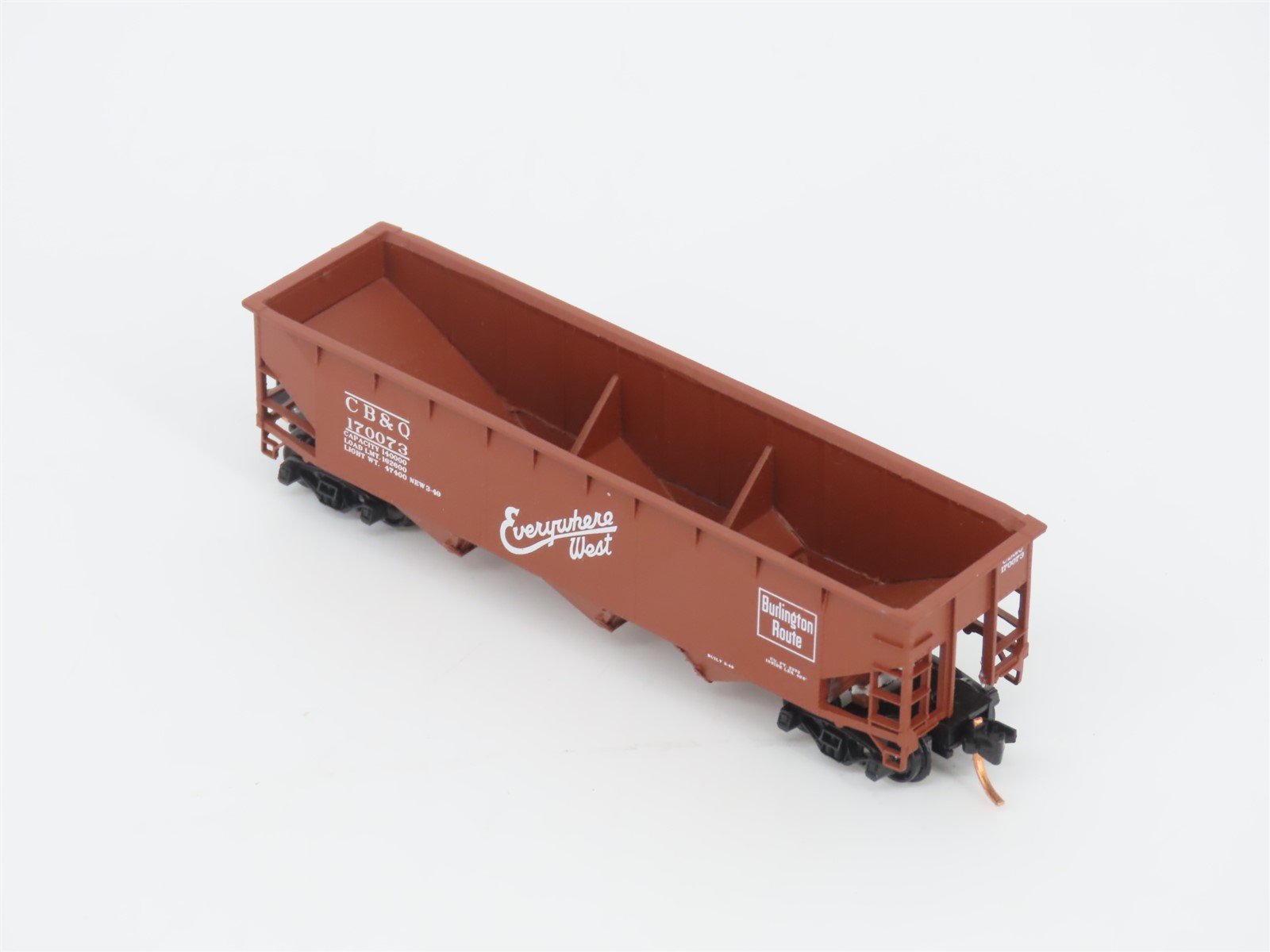 LOT of 2 N Scale Bluford Shops CB&Q Burlington Route 3-Bay Open Hoppers