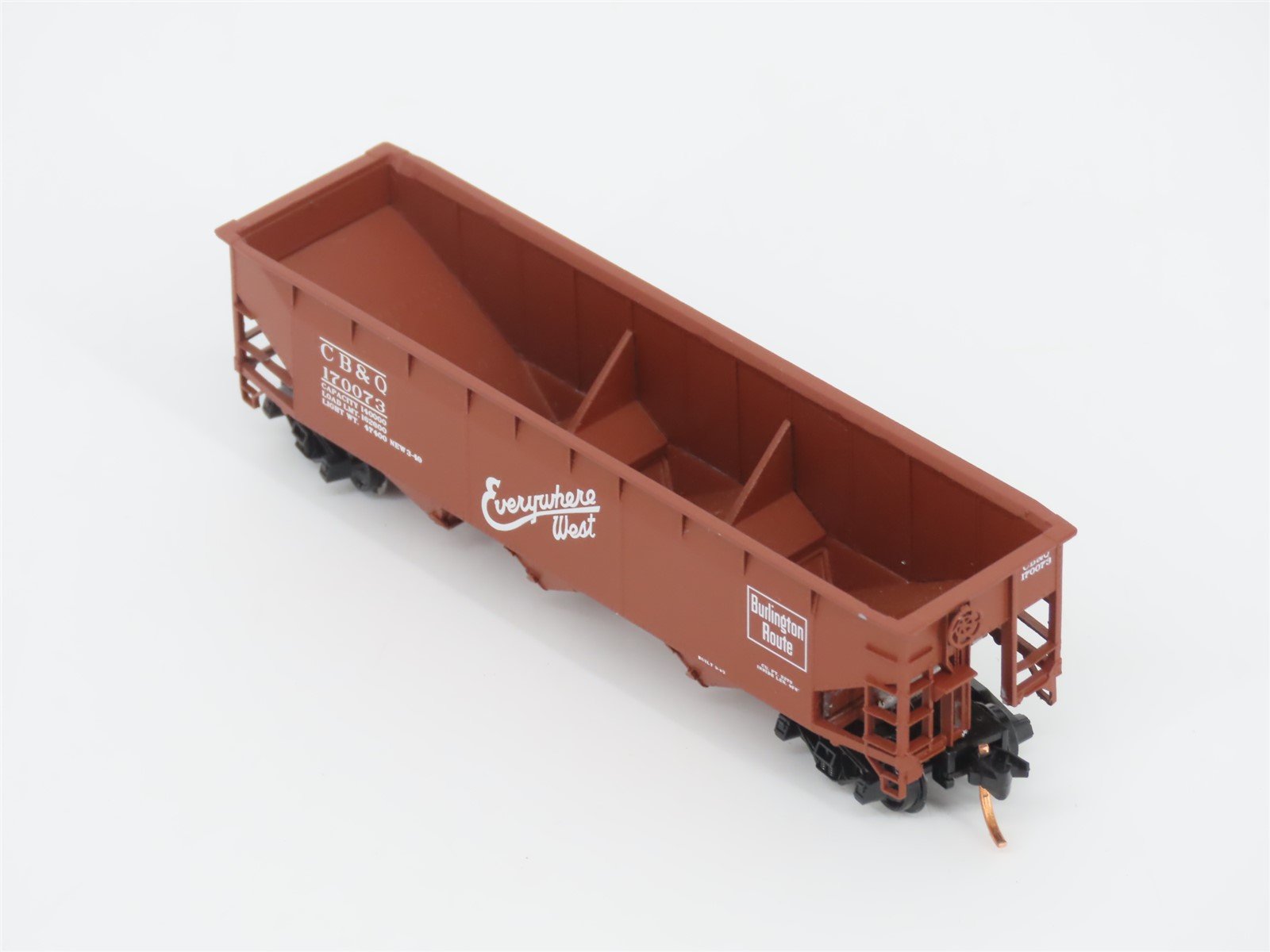 LOT of 2 N Scale Bluford Shops CB&Q Burlington Route 3-Bay Open Hoppers