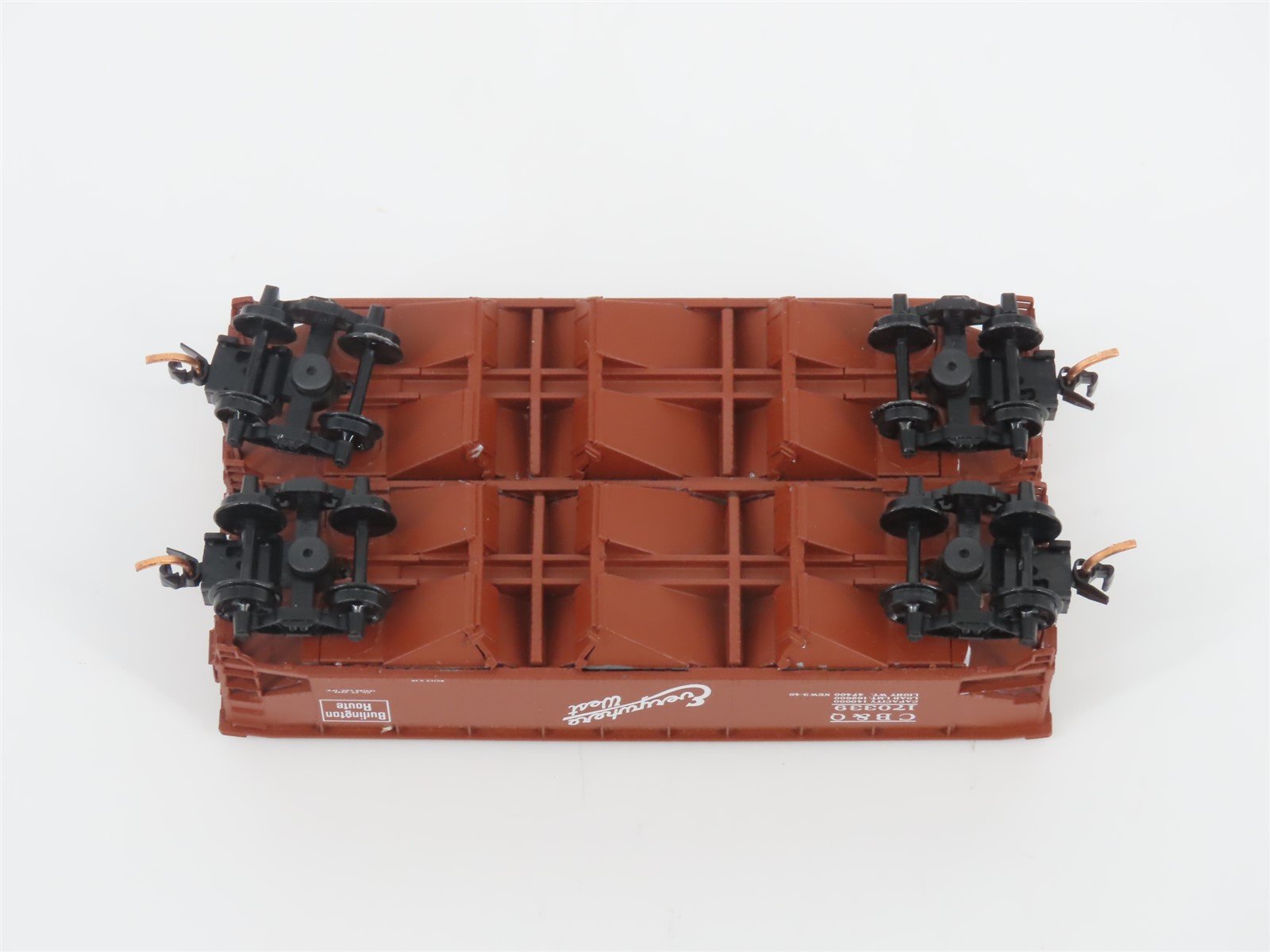 LOT of 2 N Scale Bluford Shops CB&Q Burlington Route 3-Bay Open Hoppers