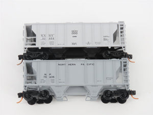 LOT of 4 N Scale Atlas NP/GN/M&STL/NAHX 2-Bay Covered Hoppers