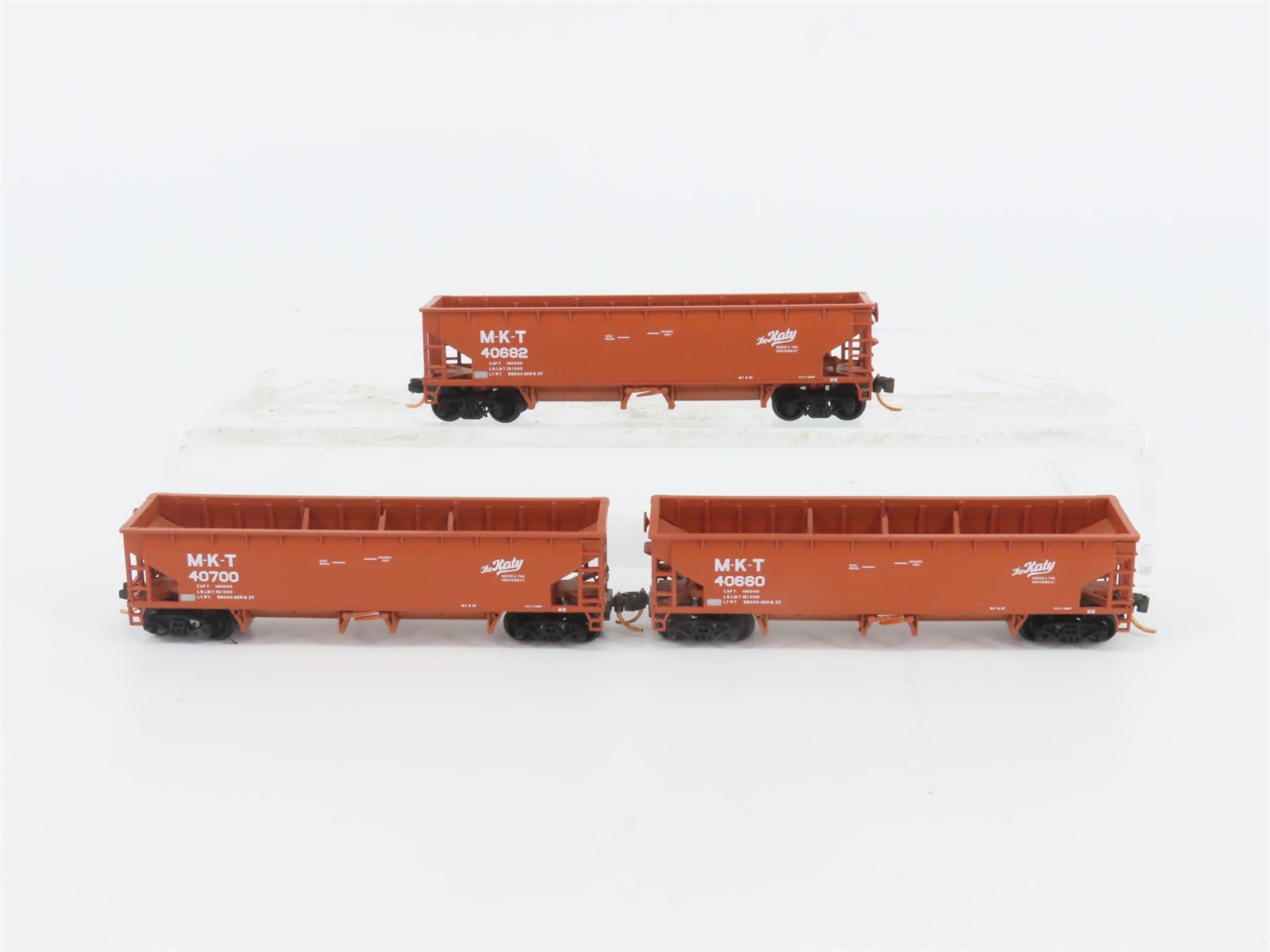 LOT of 3 N Scale Atlas M-K-T The Katy 2-Bay Open Hoppers