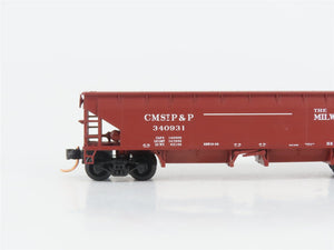 LOT of 3 N Scale Atlas CMSTP&P/RI/ATSF Open 2-Bay Hoppers