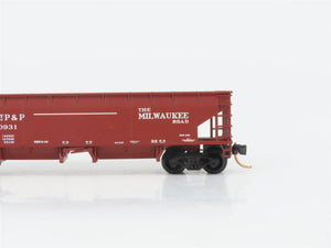 LOT of 3 N Scale Atlas CMSTP&P/RI/ATSF Open 2-Bay Hoppers