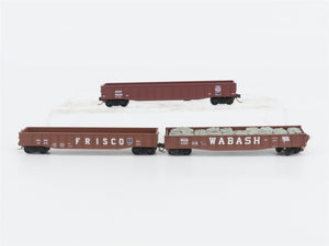 LOT of 3 N Scale Micro-Trains MTL CNW/WAB/SL-SF Open Gondolas