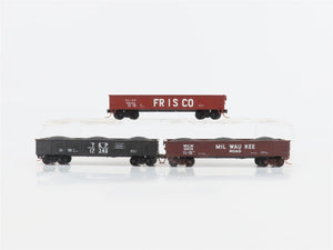 LOT of 3 N Scale Atlas SL-SF/T&P/MILW Open Gondolas