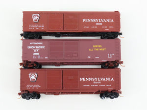 LOT of 3 N Scale Micro-Trains MTL UP/PRR Railroad Double Door Box Cars