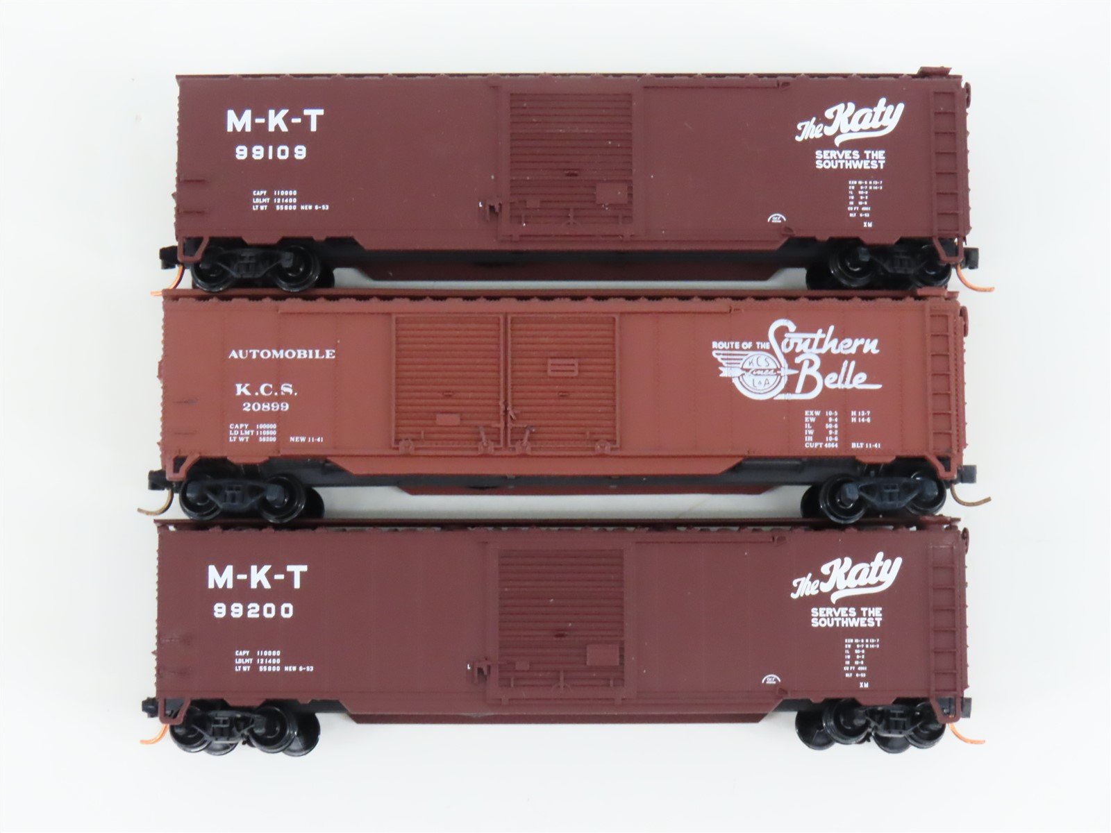 LOT of 3 N Scale Atlas M-K-T The Katy / KCS Southern Belle Box Cars