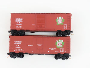 LOT of 2 N Scale Micro-Trains MTL CN Canadian National Railway Box Cars
