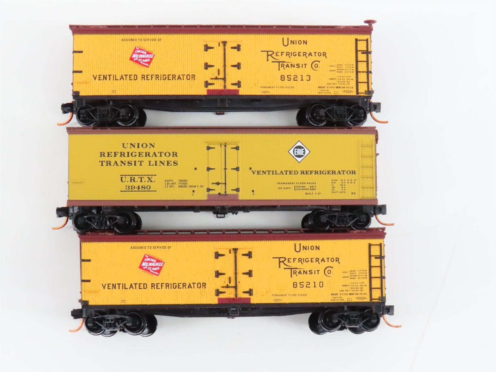 LOT of 3 N Scale Micro-Trains MTL & Atlas URTX ERIE MILW Reefers