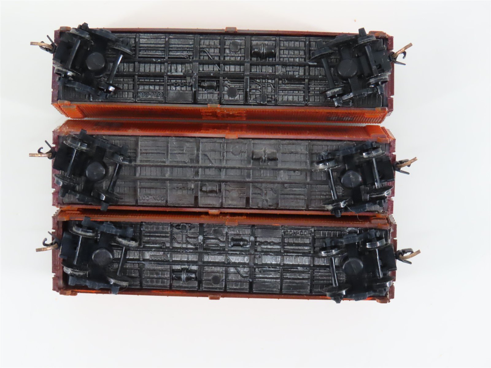 LOT of 3 N Scale Con-Cor SFRD Santa Fe Railroad Reefers