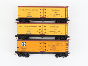 LOT of 3 N Scale Atlas FGEX Fruit Growers Express / SFRD Santa Fe Reefers