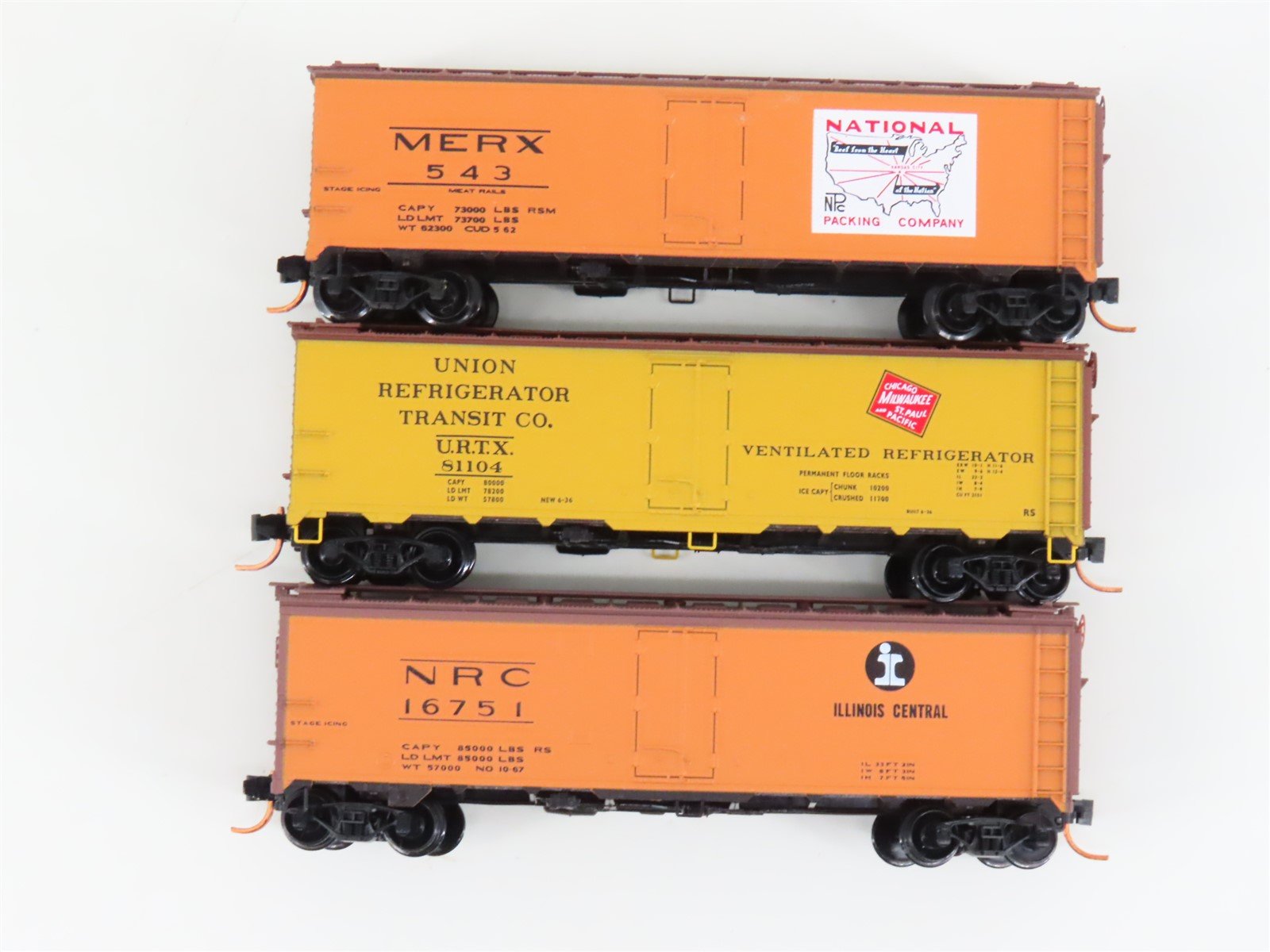 LOT of 3 N Scale Micro-Trains MTL URTX/MERX/NRC Reefers