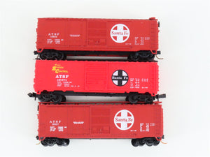 LOT of 3 N Scale Model Power & Con-Cor ATSF Santa Fe Railroad Box Cars