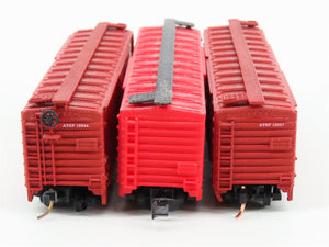 LOT of 3 N Scale Model Power & Con-Cor ATSF Santa Fe Railroad Box Cars