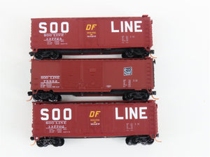 LOT of 3 N Scale Atlas SOO Line Railroad Box Cars
