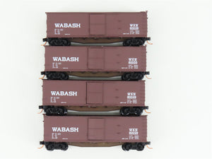 LOT of 4 N Scale Micro-Trains MTL WAB Wabash Railroad Single Door Box Car