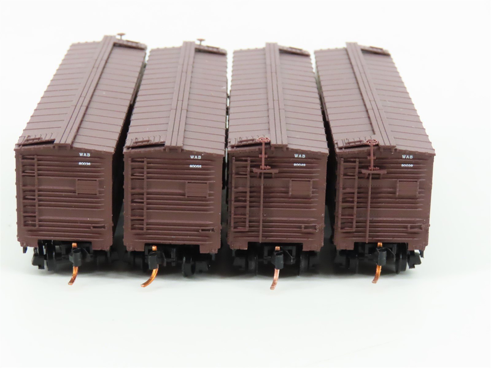 LOT of 4 N Scale Micro-Trains MTL WAB Wabash Railroad Single Door Box Car