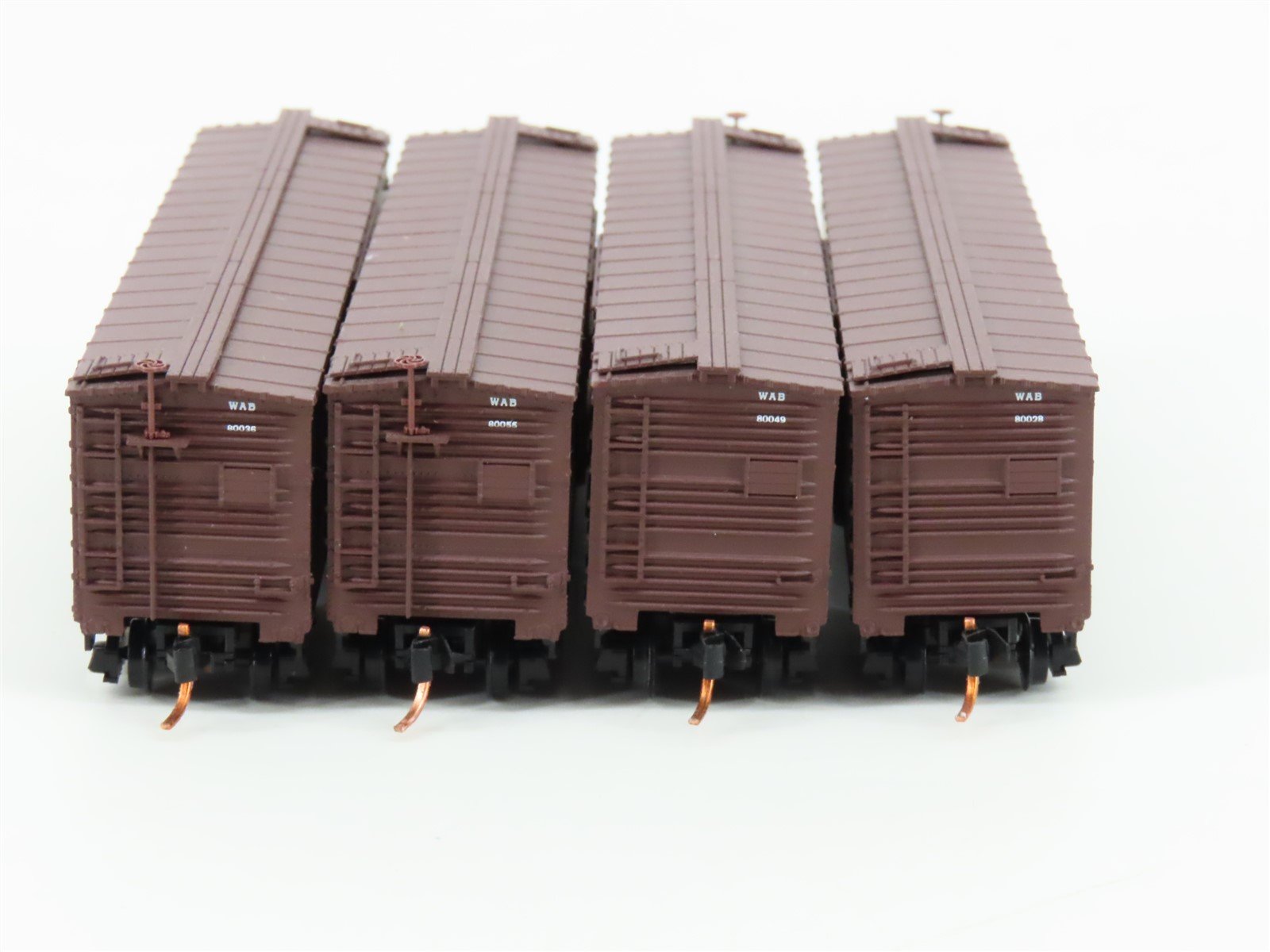 LOT of 4 N Scale Micro-Trains MTL WAB Wabash Railroad Single Door Box Car