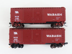 LOT of 2 N Scale Atlas WAB Wabash Railroad Double Door Box Car