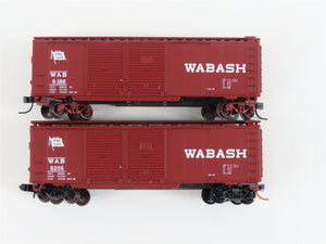 LOT of 2 N Scale Atlas WAB Wabash Railroad Double Door Box Car