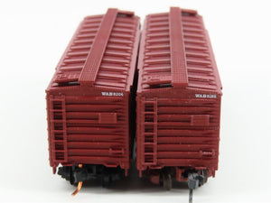 LOT of 2 N Scale Atlas WAB Wabash Railroad Double Door Box Car